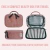Bag-all Makeup Bag for Women | Cosmetic Bag Organizer for Girls | Makeup Pouch for Traveling | Toiletry Bags for Women | Make Up Travel Pouches | Pink Velvet view 4