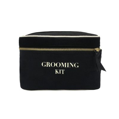 Bag-all Grooming Kit Box for Men & Women | Travel Toiletry Bag | Compact Cosmetic & Shaving Organizer | Unisex Cotton Storage Pouch with Handle & Zipper | Black
