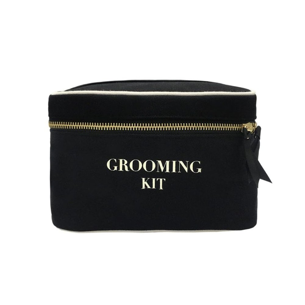 Bag-all Grooming Kit Box for Men & Women | Travel Toiletry Bag | Compact Cosmetic & Shaving Organizer | Unisex Cotton Storage Pouch with Handle & Zipper | Black