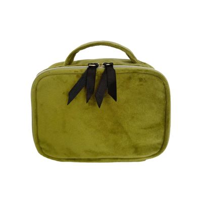 Bag-all Makeup Bag for Women | Cosmetic Bag Organizer for Girls | Makeup Pouch for Traveling | Toiletry Bags for Women | Make Up Travel Pouches | Green Velvet