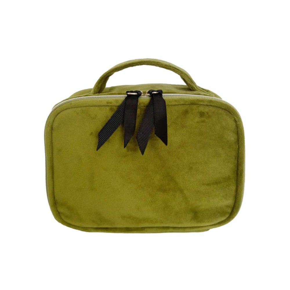Bag-all Makeup Bag for Women | Cosmetic Bag Organizer for Girls | Makeup Pouch for Traveling | Toiletry Bags for Women | Make Up Travel Pouches | Green Velvet