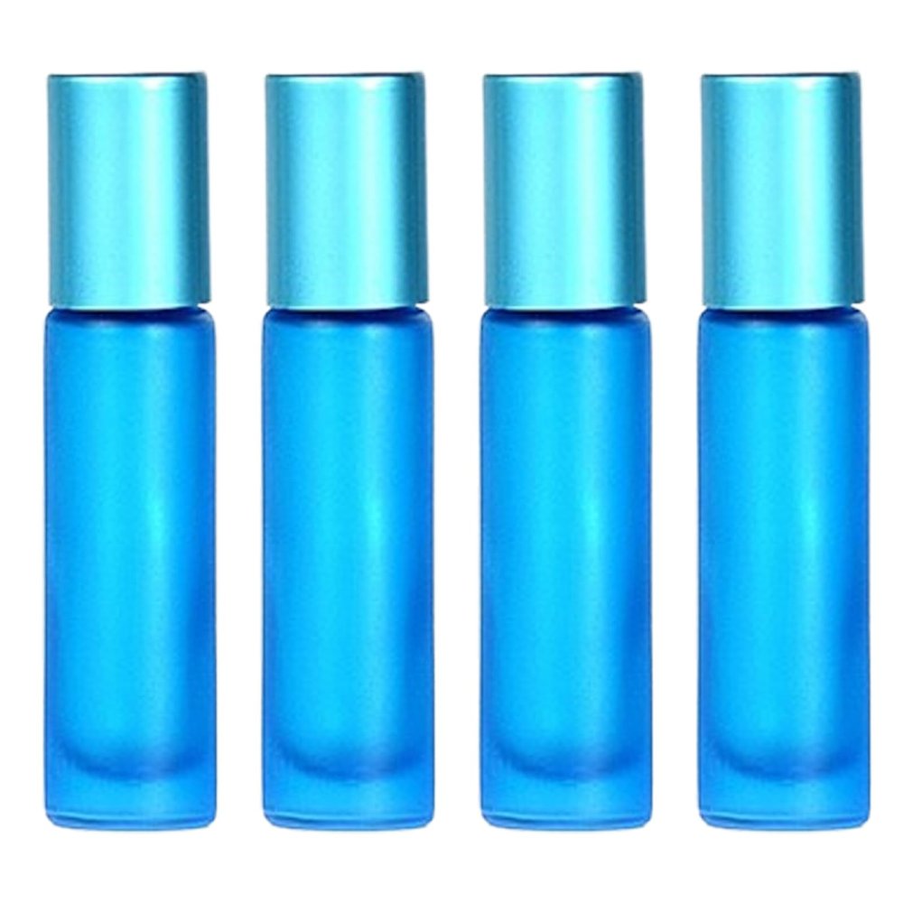LJJCSFF 4 Pcs 10ml Glass Deodorant Roller Bottle Deodorant Rollerball Container Deodorant Rolling Bottle Roll On Deodorant Dispenser