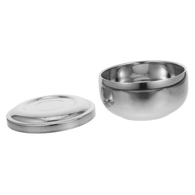 Hohopeti Stainless Steel Shaving Bowl Lid for Effortless Creation Shaving Soap Holder for Men Grooming and Salon Use