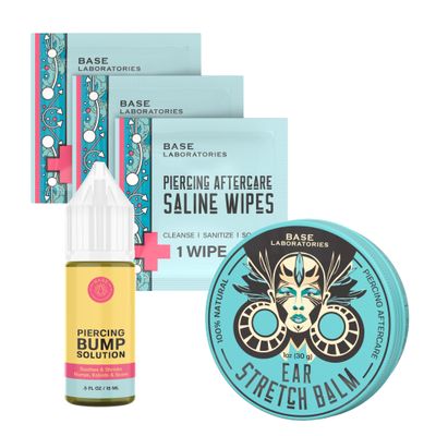 Ear Stretching and Piercing Care Kit  Ear Stretching Balm, Piercing Aftercare Wipes, and Piercing Bump Oil | Clean, Hydrate, and Heal for Gauges, Piercing Bumps, and Keloids