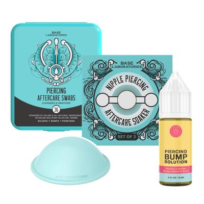 Nipple Piercing Aftercare Kit  Soaker Set, Piercing Bump Oil, and Aftercare Gel Swabs | Cleanse, Treat, and Heal Piercing Bumps, Keloids, and Scars for Smooth Recovery