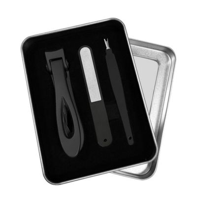 ADOCARN 3pcs Stainless Steel Nail Clippers Set Case Wide Jaw Toenail Clippers Manicure Pedicure Kit Grooming Tools
