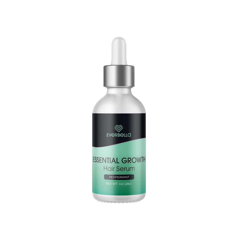 EVERBELLA Hair Serum - 1oz, Professional Anti Frizz Smoothing Hair Serum Formula, Plant-Based Repair for Damaged Hair, Lightweight, Softens & Untangles All Hair Types (1 Oz, Peppermint)