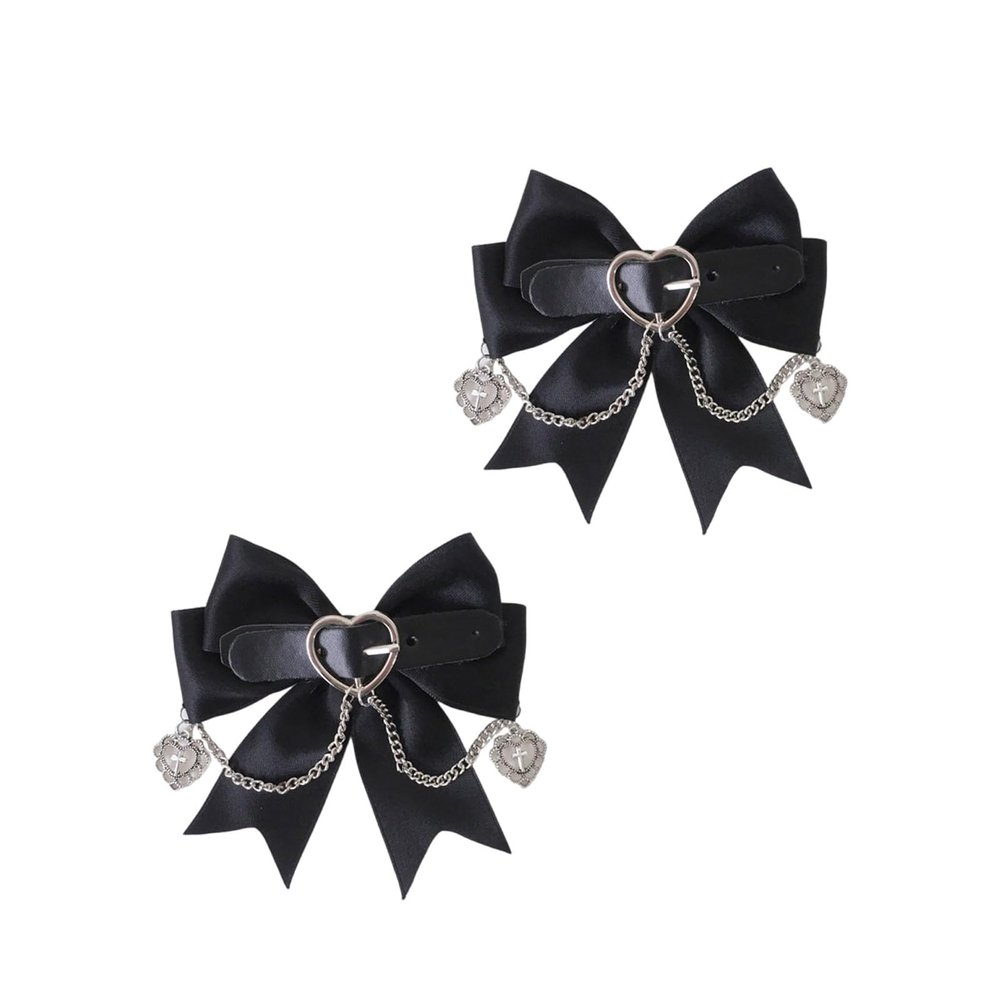 MOAIYU Halloween Heart Bows Hair Accessory Delicate Hair Clip Hair Decoration for Daily Wear and Special Occasion