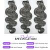 Grey Bundles Human Hair 22 24 26 Inch Salt and Pepper Body Wave Human Hair White Grey Wet and Wavy 3 Bundles Human Hair Extensions 100% Unprocessed 12A Brazilian Hair for Black Women view 2