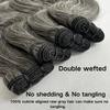 Grey Bundles Human Hair 22 24 26 Inch Salt and Pepper Body Wave Human Hair White Grey Wet and Wavy 3 Bundles Human Hair Extensions 100% Unprocessed 12A Brazilian Hair for Black Women view 4