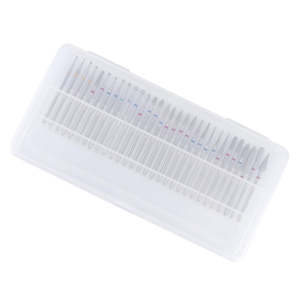 SOESFOUFU Barrel Cuticle Nail Drill Bits 30pcs/box Grinding Head Nail Art Sanding Tool for Manicure Drill for Natural