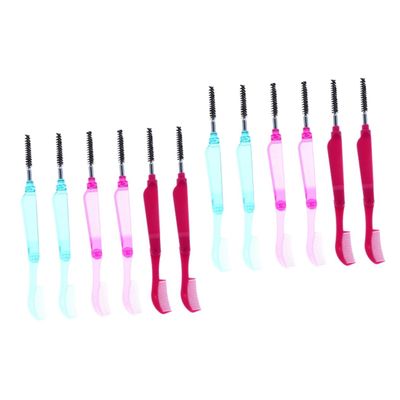 Gogogmee 12pcs Folding Brow and Lash Combs Portable Eyelash Separator and Eyebrow Grooming Tool for Professional and Personal Use Easy to Clean and Store Random Colors