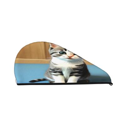 DLXW Bedroom Kitten Microfiber Hair Towel Wet Hair Bandana Dry Hair Wrapped Towel Anti-frizz Quick Drying Suitable for All Hairstyles