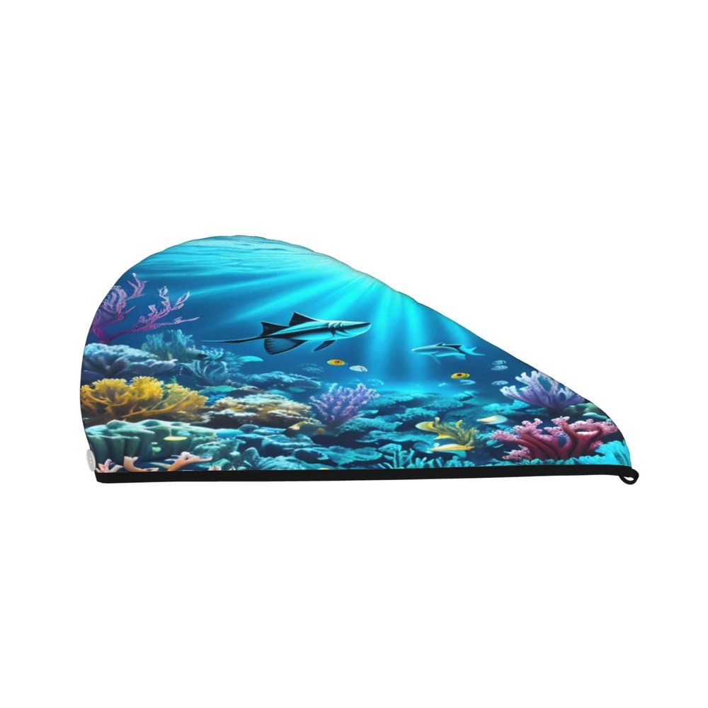 DLXW Submarine Coral Rays Microfiber Hair Towel Wet Hair Bandana Dry Hair Wrapped Towel Anti-frizz Quick Drying Suitable for All Hairstyles