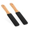 QUANANTANG Foot File, Foot Files for Hard Skins, 2 Pieces of Rasp Exfoliating for Pedicure with Wooden Handle for Hard Skins, Beech Wood and Premium Silicone view 1