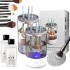 Cosmetic Brush Cleaner, The Brush Cleaner, Makeup Brush Cleaner, Automatic Spinning Cosmetic Tool for Deep Cleaning All Types of Brushes Set (White+Black, Charging) view 1