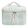 JINFANRUI 3 Pcs polyester Makeup Bag Set, Cute Cotton Toiletry Makeup Bag, Coquette pink Striped Cosmetic Bag, Large Travel Organized Cosmetic Bag for Women and Girls (E) view 1