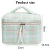 JINFANRUI 3 Pcs polyester Makeup Bag Set, Cute Cotton Toiletry Makeup Bag, Coquette pink Striped Cosmetic Bag, Large Travel Organized Cosmetic Bag for Women and Girls (E) view 2