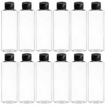 bark and lindy 32 Oz Plastic Bottles with Press Style Tops, Clear Bottles, For Shampoo, Soap (12)