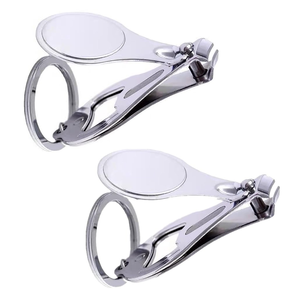2 PCS Nail Clipper Keychain Professional Fingernail Clipper Nail Cutter Bottle Opener Keychain Stainless Steel Toenail Clipper Cutter for Men Women