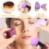 1 Pieces Foundation Brushes,3 Pieces Set of Makeup Sponges Foundation Beauty Sponge Blending Wet and Dry Make Up Applicator Cosmetic Concealer Face Brush Eyes Sticks Powder Puff With Handle (purple) view 3
