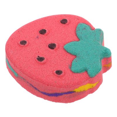 FOYTOKI Lovely Strawberry Bath Multi-Function Foaming Bath Accessory for Women Natural Essential Oils for Relaxation Moisturizing Relief Valentine Day