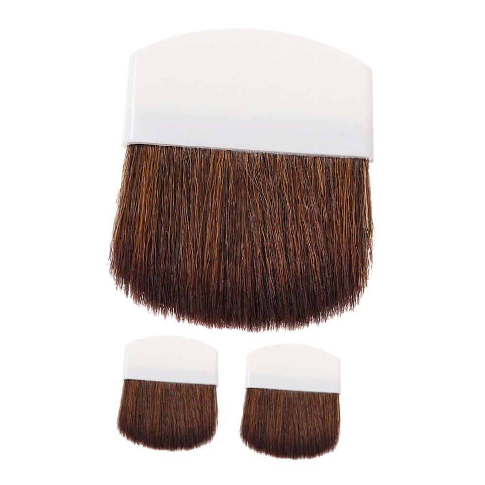AUTSUPPL 3pcs Mini Flat Powder Makeup Brush Half Short Handle Cosmetic Tool for Liquid Powder Foundation Portable Makeup Brushes for Women Girls for Daily Use Travel