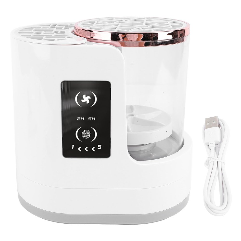 Automatic Makeup Brush Cleaner, Clear View 850RPM 2H 5H Timer Makeup Brush Cleaner Dryer Machine,Portable Electric Makeup Brush Cleaner Machine For All Size Beauty Makeup Brush Set