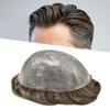 Toupee for Men's Hair Replacement System - Full Injected PU Durable Skin Wig - Soft Human Hair Piece - Grey 7"x10" #520 Light-Med Brown+20% Gray-120% Medium Light to Medium view 1
