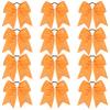 12PCS Glitter Cheer Bow Large Orange Cheer Bows Rhinestones Hair Bows Girls 7"Cheerleading Bows Bulk Elastic Band Ponytail Holder for Teen Girls College Sports Competition view 1