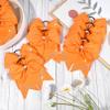 12PCS Glitter Cheer Bow Large Orange Cheer Bows Rhinestones Hair Bows Girls 7"Cheerleading Bows Bulk Elastic Band Ponytail Holder for Teen Girls College Sports Competition view 2