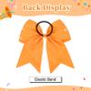 12PCS Glitter Cheer Bow Large Orange Cheer Bows Rhinestones Hair Bows Girls 7"Cheerleading Bows Bulk Elastic Band Ponytail Holder for Teen Girls College Sports Competition view 4