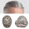 Toupee for Men's Hair Replacement System - Full Injected PU Durable Skin Wig - Soft Human Hair Piece - Grey 7x10 #460 Medium Brown+60%Gray-120%Medium Light to Medium Density view 1