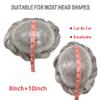Toupee for Men's Hair Replacement System - Full Injected PU Durable Skin Wig - Soft Human Hair Piece - Grey 7x10 #460 Medium Brown+60%Gray-120%Medium Light to Medium Density view 4