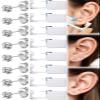 24 Pcs Ear Piercing Kit Disposable Ear Piercing Gun Kit with 8 Pcs Self Piercing Gun and 8 Pcs Earrings Stud 8 Pcs Cleaning Pads, 3mm view 1