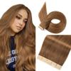 Tape in Hair Extensions Real Human Hair 24 Inch Tawny Brown Tape for Skin Weft Hair Extension Invisible Tape in Hair Extensions Straight Remy Human Hair for Women 20pcs view 1