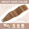 Tape in Hair Extensions Real Human Hair 24 Inch Tawny Brown Tape for Skin Weft Hair Extension Invisible Tape in Hair Extensions Straight Remy Human Hair for Women 20pcs view 2