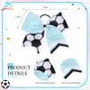 12PCS Soccer Bows 8" Soccer Cheer Bow Large Girls Hair Bows Cheerleading Bows Bulk Elastic Band Ponytail Holder for Teen College Football Competition-White Blue view 3