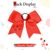 12PCS Soccer Bows 8" Soccer Cheer Bow Large Girls Hair Bows Cheerleading Bows Bulk Elastic Band Ponytail Holder for Teen College Football Competition-Red view 4