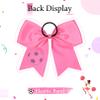 12PCS Soccer Bows 8" Soccer Cheer Bow Large Girls Hair Bows Cheerleading Bows Bulk Elastic Band Ponytail Holder for Teen College Football Competition-Pink view 4