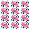 12PCS Soccer Bows 8" Soccer Cheer Bow Large Girls Hair Bows Cheerleading Bows Bulk Elastic Band Ponytail Holder for Teen College Football Competition-White Pink