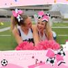 12PCS Soccer Bows 8" Soccer Cheer Bow Large Girls Hair Bows Cheerleading Bows Bulk Elastic Band Ponytail Holder for Teen College Football Competition-White Pink view 2