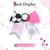 12PCS Soccer Bows 8" Soccer Cheer Bow Large Girls Hair Bows Cheerleading Bows Bulk Elastic Band Ponytail Holder for Teen College Football Competition-White Pink view 4
