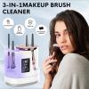 3 IN 1 Electric Makeup Brush Cleaner,Automatic Makeup Brush Cleaner with Makeup Brush Dryer,Portable USB Deep Cleaning for All Size Beauty Makeup Brush Set,Blush Brush,Sponges view 2