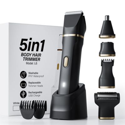 Electric Razors for Women, Valentines Day Gifts 5-in-1 Wet/Dry Bikini Trimmer with USB Charge Dock, Deluxe Facial Hair Removal, Wet/Dry Body Shaver for Nose Eyebrows Beard Underarm Leg Arm (Black)