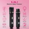 Electric Razors for Women, Valentines Day Gifts 5-in-1 Wet/Dry Bikini Trimmer with USB Charge Dock, Deluxe Facial Hair Removal, Wet/Dry Body Shaver for Nose Eyebrows Beard Underarm Leg Arm (Black) view 2