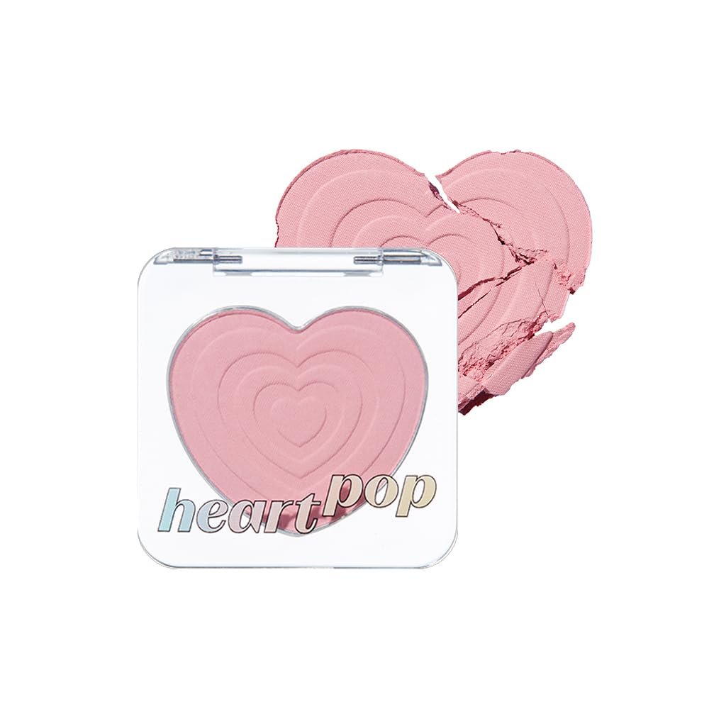 ETUDE Heart Pop Duo Blush, Sweet Beige Pink Cheek Colors, Natural Radiance & Glossy Finish, Layering Formula, Compact 0.2 oz  Lovely Frappe