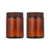 2 Packs 150ml /5 Oz Empty Amber Glass Jars Cosmetic Jar with Black Grain Lid and Inner Liner Refillable Cosmetic Makeup Face Mask Facial Cream Balm Lotion Storage Container Craft Candle Making view 1