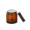 2 Packs 150ml /5 Oz Empty Amber Glass Jars Cosmetic Jar with Black Grain Lid and Inner Liner Refillable Cosmetic Makeup Face Mask Facial Cream Balm Lotion Storage Container Craft Candle Making view 2