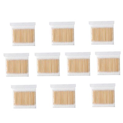 Cotton Stick Double Ended Cotton Swab Wooden Cotton Buds for Make Up Travel Ears Cleaning Pets 1000PCS